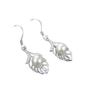 Elegante Perlenohrringe für Damen mit Blatt-Design