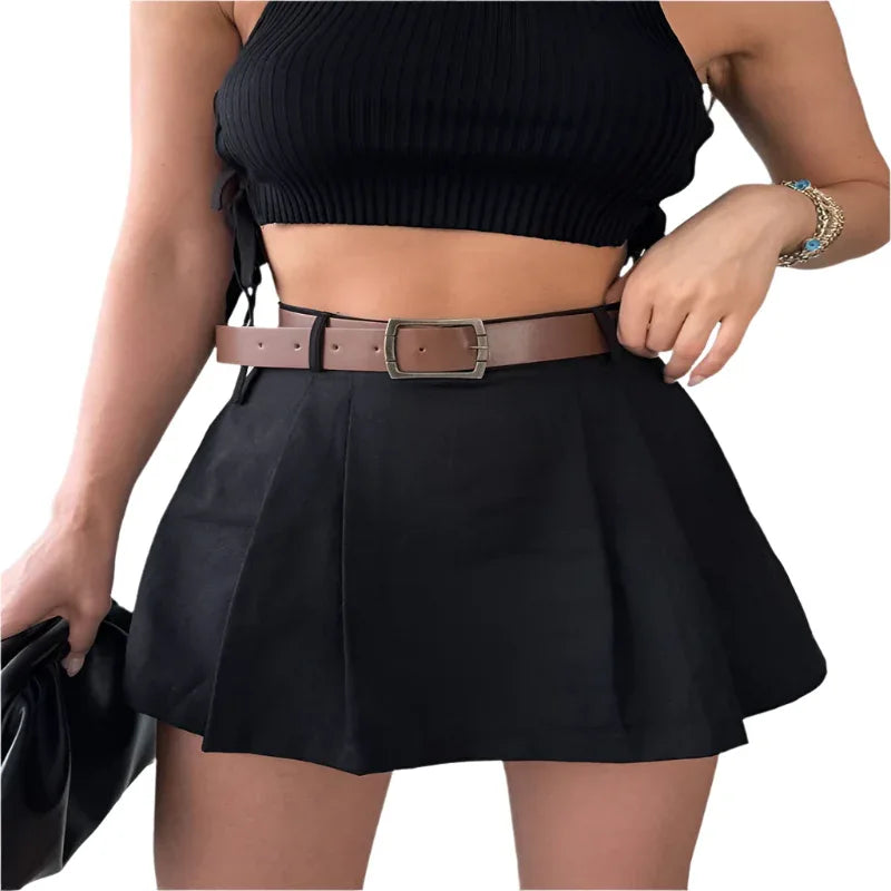Damenmode einfarbiger Rock mit hoher Taille