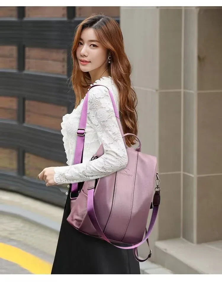 Sac à Dos Femme Grande Capacité en Cuir Souple pour le Voyage