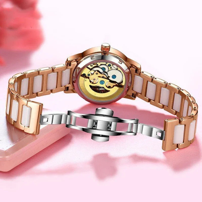 Damen Leuchtende Automatische Mechanische Uhr