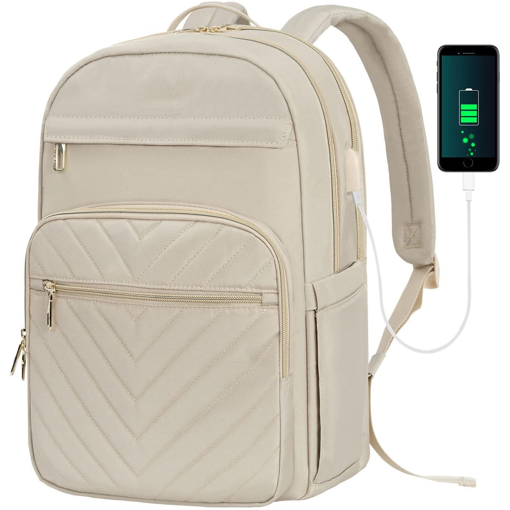 Damen Oxford-Stoff USB Lade Business Arbeits Schul Rucksack