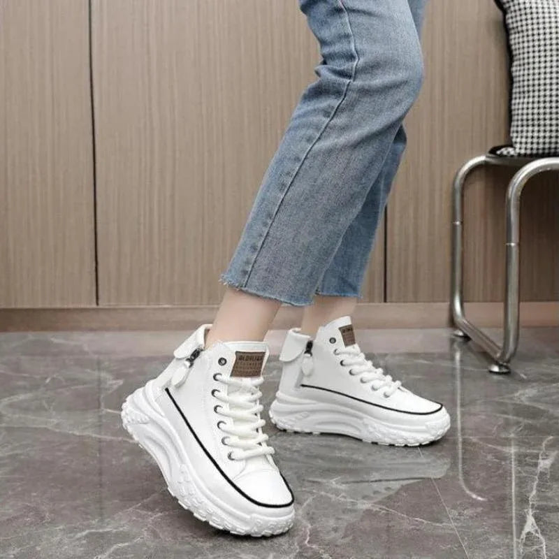 Chaussures compensées décontractées pour femmes à bout rond