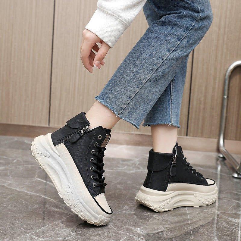 Chaussures compensées décontractées pour femmes à bout rond