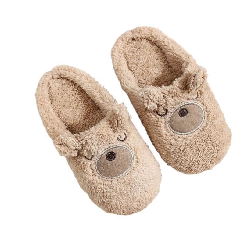 Damen Weiche Süße Runde Zehen Indoor Teddybär Hausschuhe