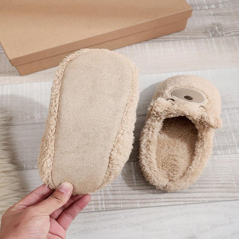 Damen Weiche Süße Runde Zehen Indoor Teddybär Hausschuhe