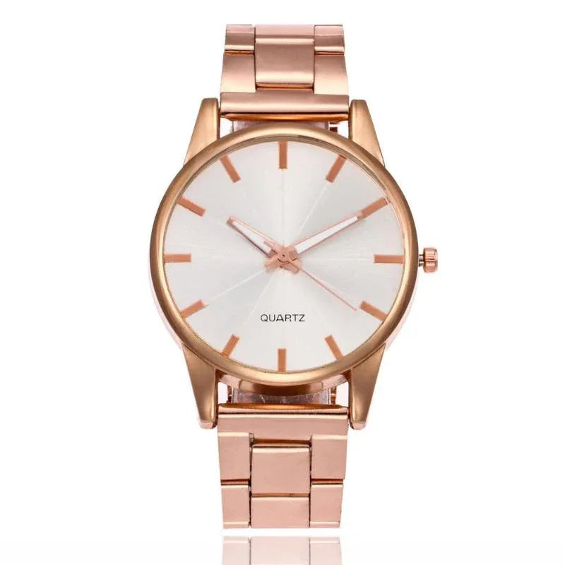 Montre à mouvement à quartz en acier inoxydable pour femmes