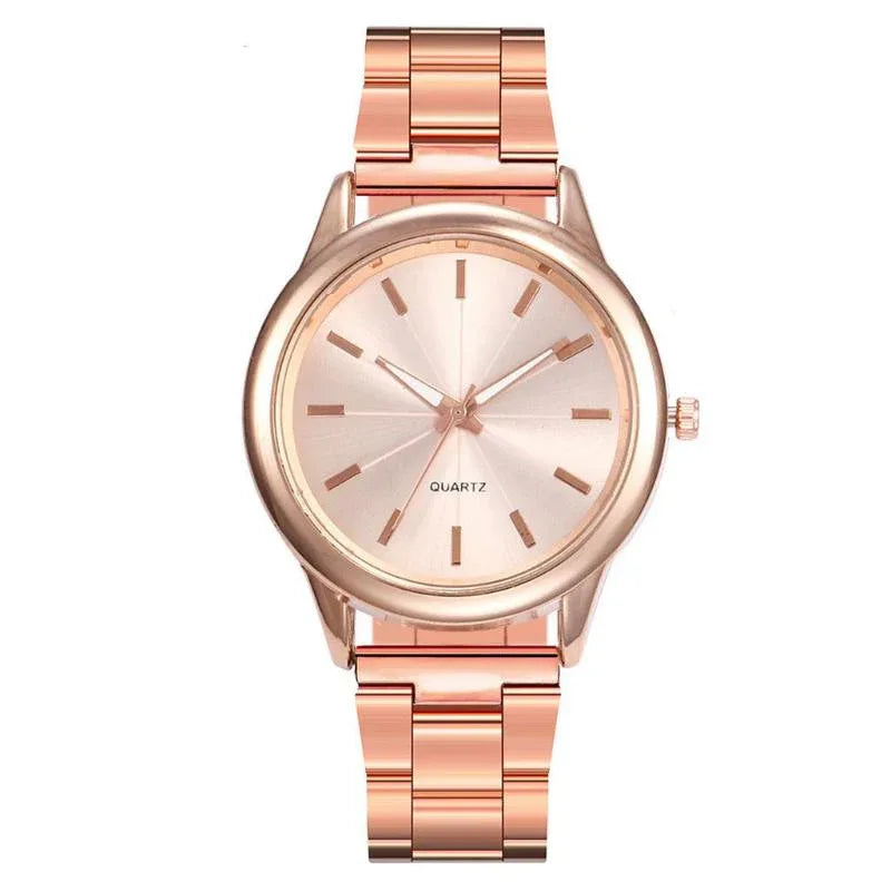 Montre à mouvement à quartz en acier inoxydable pour femmes