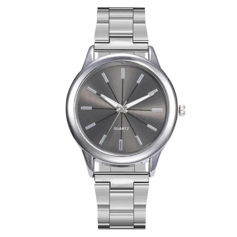 Montre à mouvement à quartz en acier inoxydable pour femmes