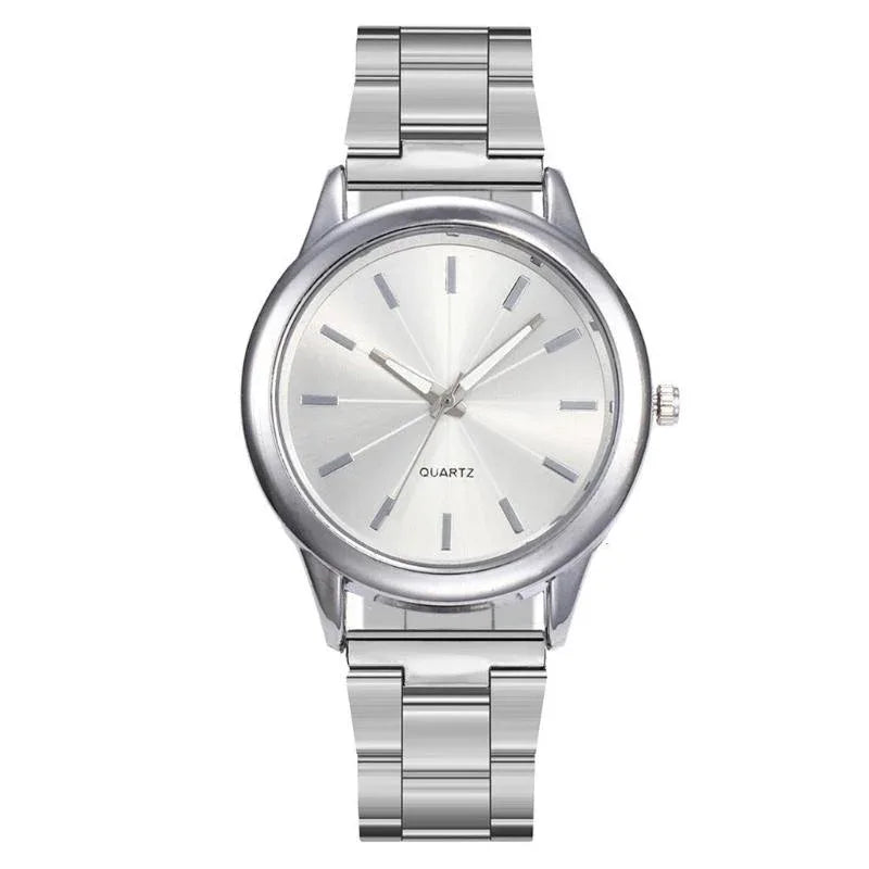 Montre à mouvement à quartz en acier inoxydable pour femmes