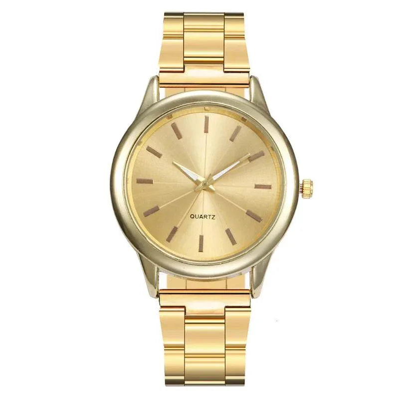 Montre à mouvement à quartz en acier inoxydable pour femmes
