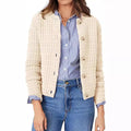 Manteau en tricot ras du cou pour femme, style élégant