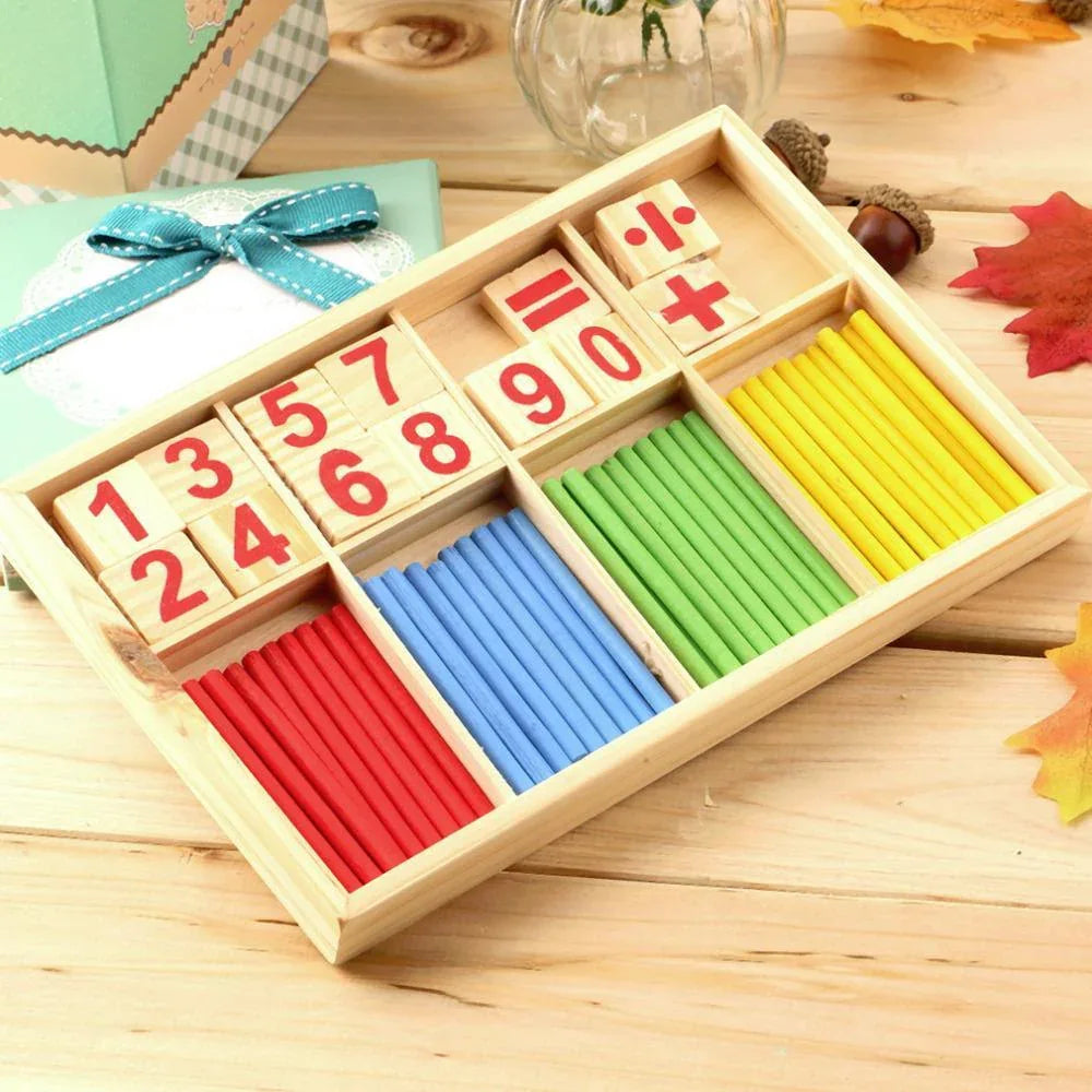 Hölzernes Zähl-Intelligenz-Montessori-Rechenspielzeug für frühe Bildung für Kinder & Babys