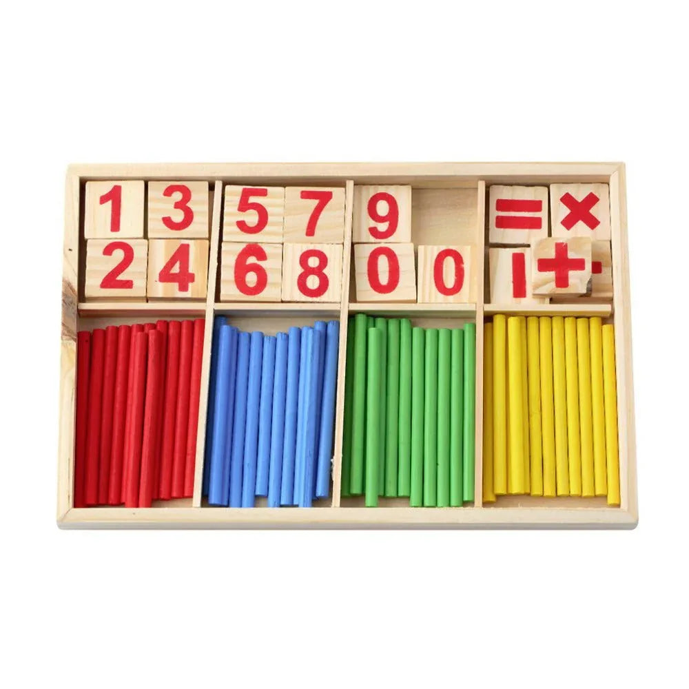 Hölzernes Zähl-Intelligenz-Montessori-Rechenspielzeug für frühe Bildung für Kinder & Babys