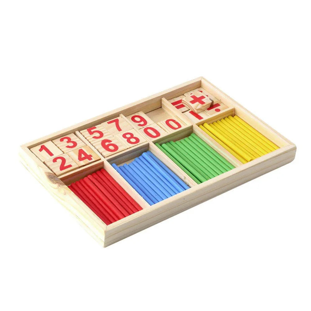 Hölzernes Zähl-Intelligenz-Montessori-Rechenspielzeug für frühe Bildung für Kinder & Babys