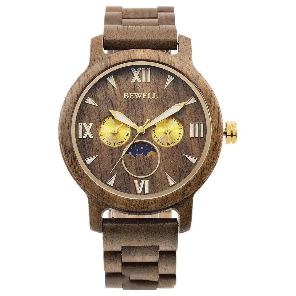 Montre de sport à quartz en bois