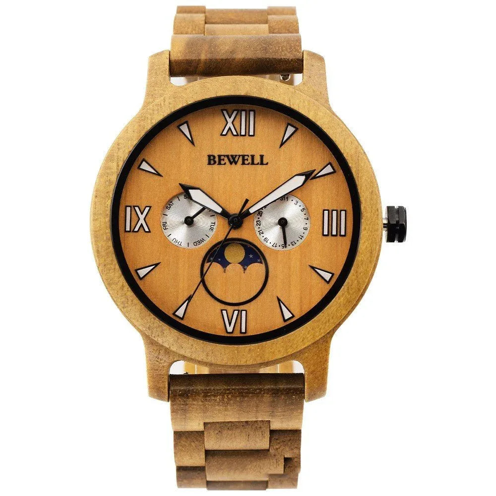 Montre de sport à quartz en bois