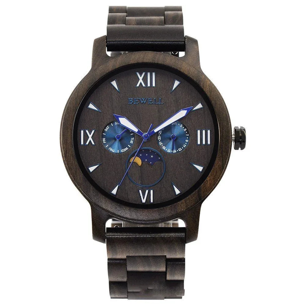 Montre de sport à quartz en bois
