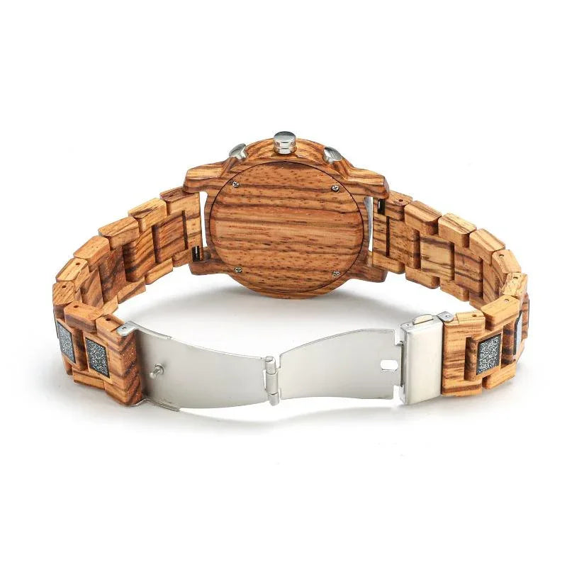 Montre de sport en bois pour homme