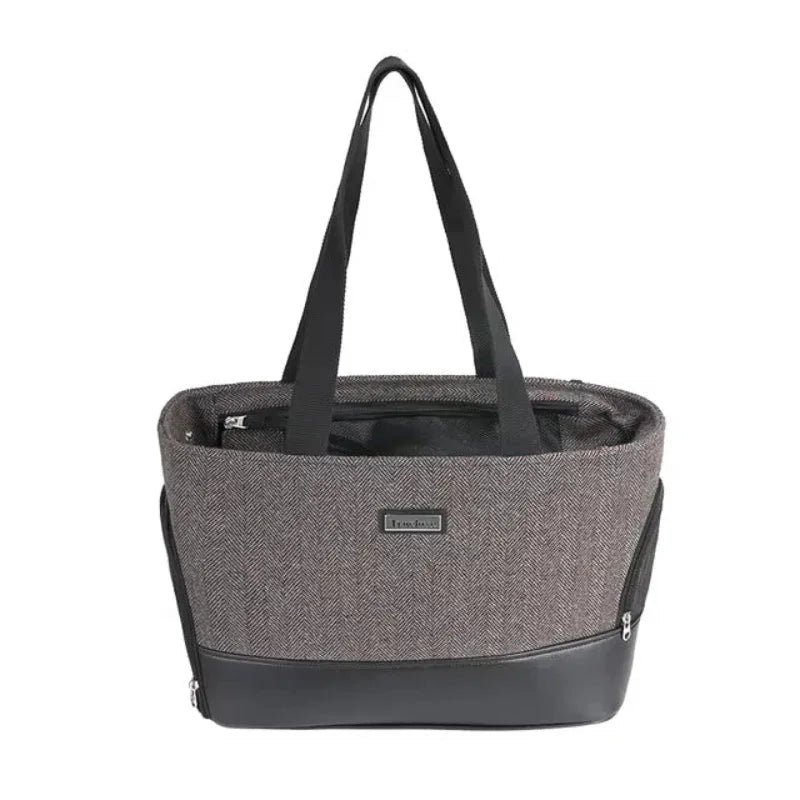 Sac à main portable en laine et cuir PU pour chien ou chat