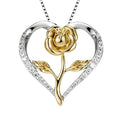Collier Femme Argent Cœur Zircon Rose